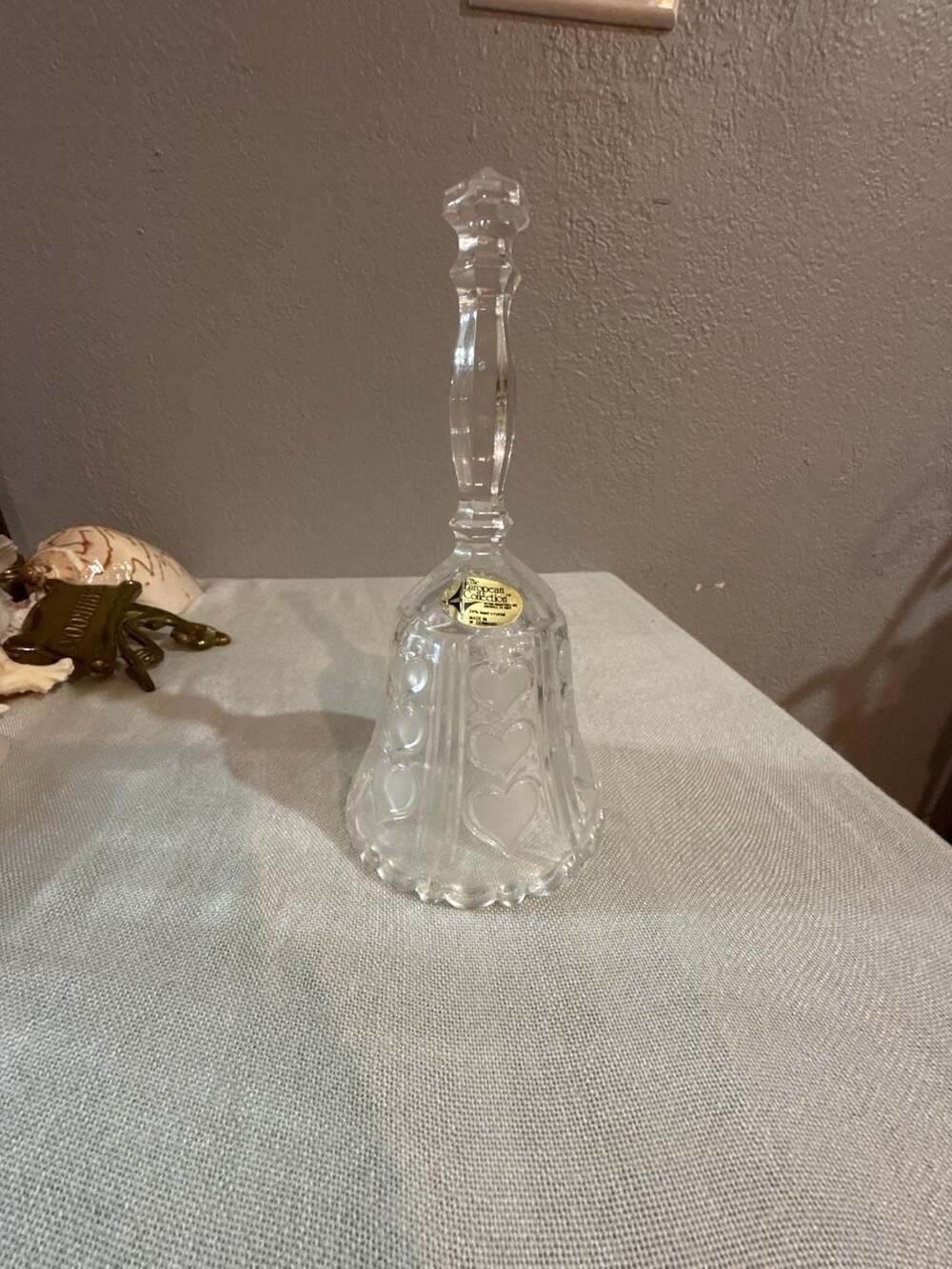 7-inch Crystal Clear Heart Bell Great for Collectors